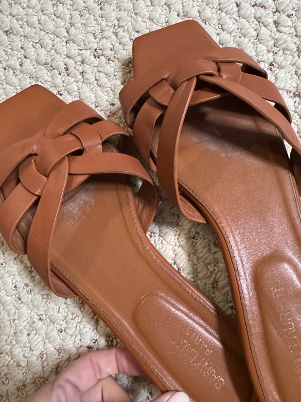 SAINT LAURENT TRIBUTE MULES IN SMOOTH LEATHER Color Amber - Picture 3 of 8